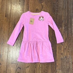 NWT Mini Boden Pink Long Sleeve Kids Dress